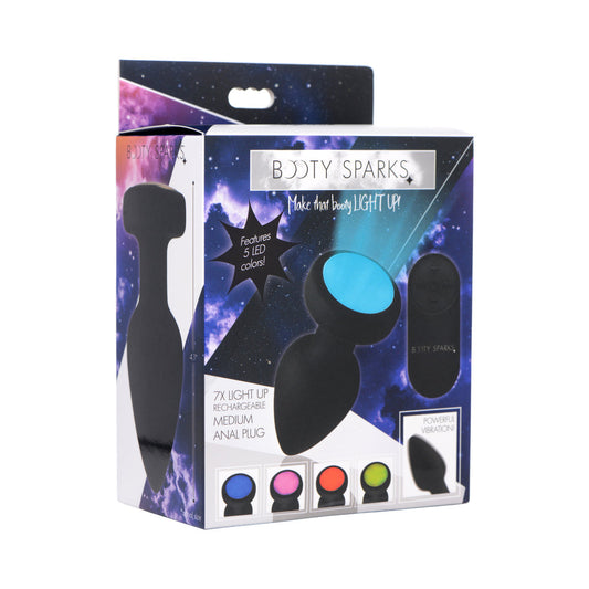 Booty Sparks Rechargeable Light Up Vibrating Anal Plug with Remote Control M-0